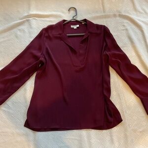 Vince Silk Chiffon Polo Neck blouse